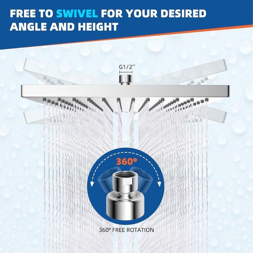 Sleek Silver Shower Head - Picture 3 of 6